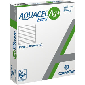 AQUACEL 413567 AG+ EXTRA HYDROFIBER Dressing 4IN x 4IN (10cm x 10cm)