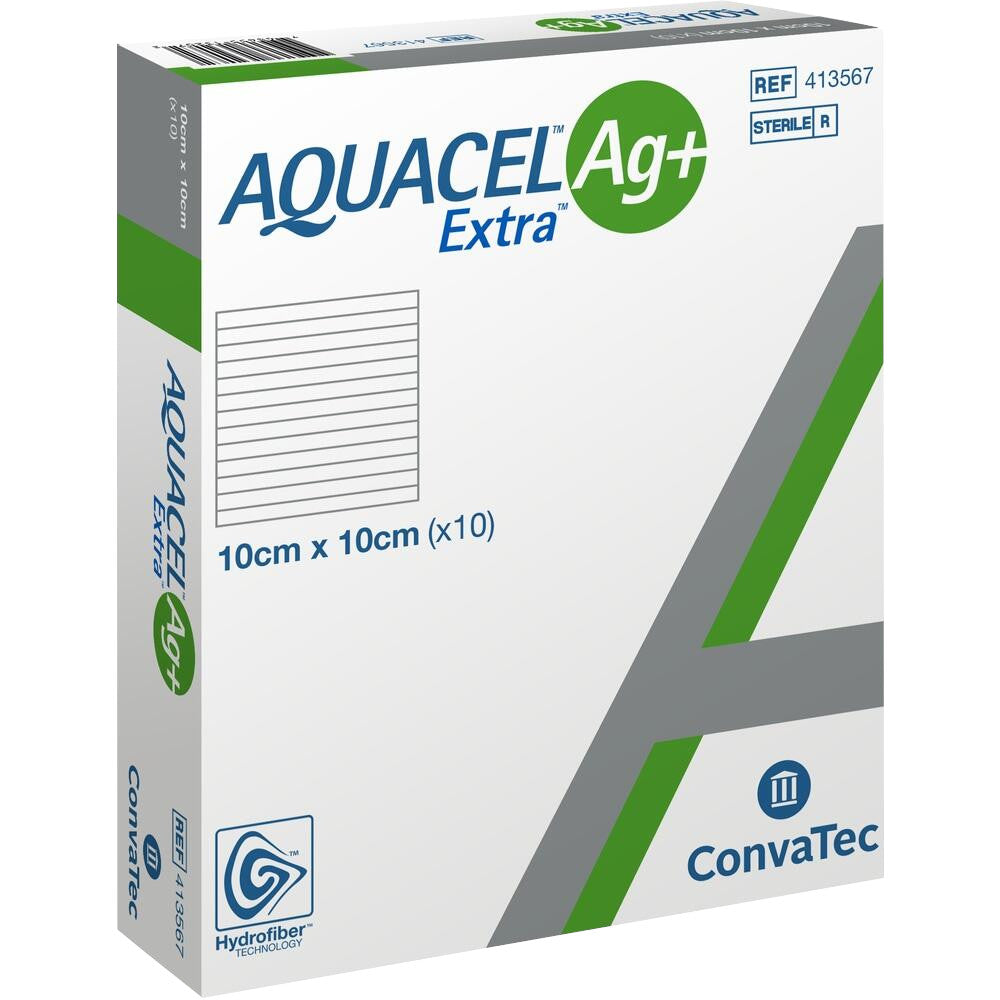 AQUACEL 413567 AG+ EXTRA HYDROFIBER Dressing 4IN x 4IN (10cm x 10cm)