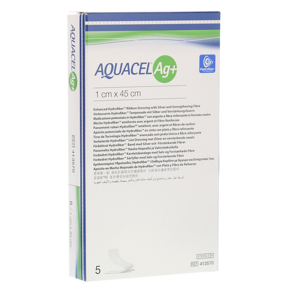 AQUACEL 413570 AG+ HYDROFIBER Dressing 1cm x 45cm