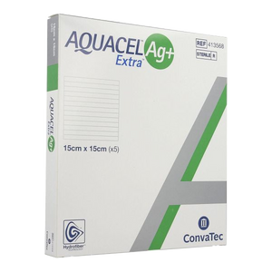 AQUACEL 413568 AG+ EXTRA HYDROFIBER Dressing 6IN x 6IN (15cm x 15cm)