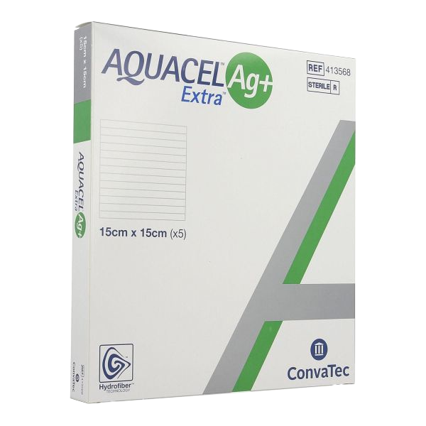 AQUACEL 413568 AG+ EXTRA HYDROFIBER Dressing 6IN x 6IN (15cm x 15cm)