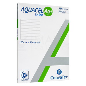 AQUACEL 413569 AG+ EXTRA HYDROFIBER Dressing 8IN x 10IN (20cm x 30cm)