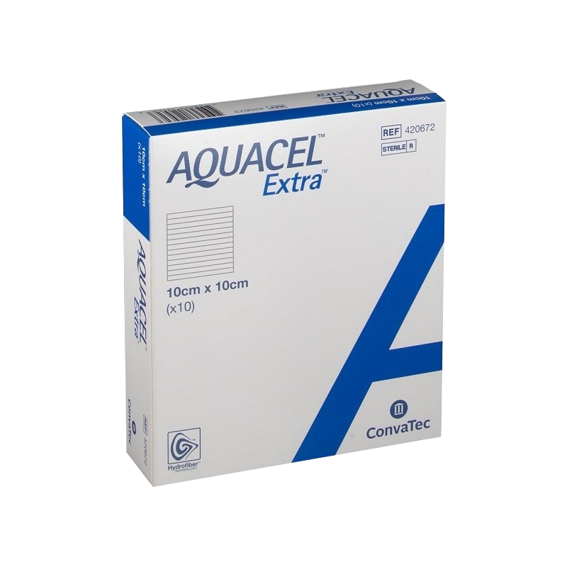 AQUACEL 420672 EXTRA HYDROFIBER Dressing 10cm x 10cm