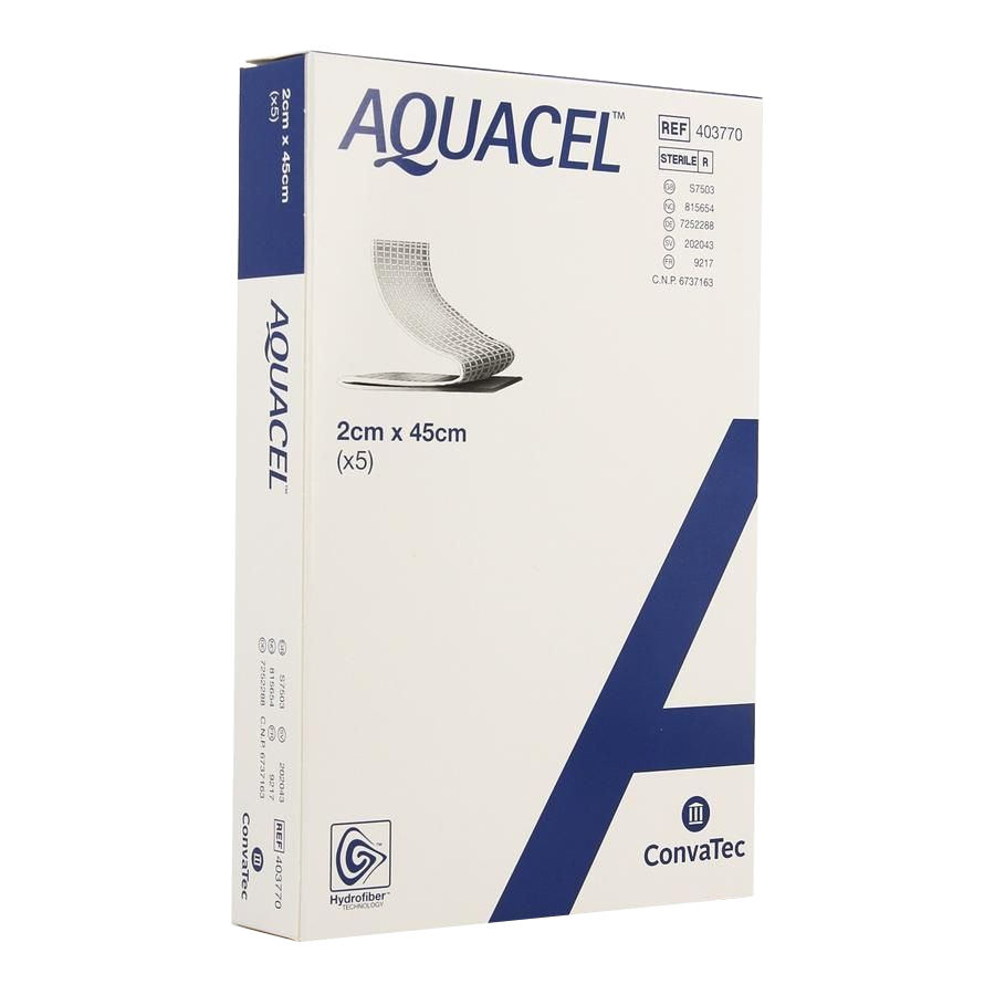 AQUACEL 403770 HYDROFIBER Ribbon Dressing 2cm x 45cm